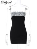 Fashionkova Sleeveless Lace Patchwork Strapless Mini Dress Women¡¯S Sexy Elegant Outfit Party Club Streetwear Spring Summer Clothes