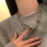 Fashionkova Trendy Punk Goth Charm Sun Cross Butterfly Pendants Choker Chain Necklace Korean Men Women Y2K EMO Grunge Accessories Jewelry