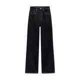 Fashionkova Retro Belt Denim Pants Set Women Lapel Pockets Long Sleeved Jacket Zipper Straight Leg Jeans 2025 Spring High Street Female Sets
