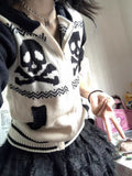 FashionKova-Kawaii Skulls Zip Up Sweater Punk Sexy Winter Vintage Clothes Women Gothic Sweet Girl Harajuku Long sleeves Femme Y2k Sweaters