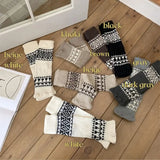 Fashionkova  Nye Outfit Women Vintage Knit Wool Leggings Covers Socks Korea Women Y2K Tulip Calf Socks Winter Thickened Leg Warmers Harajuku Leg Covers