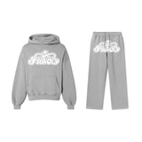 Fashionkova  American retro hoodie, sweatshirt, trousers suit, personalized trendy men's and women's letter printed high street two-piece set