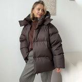 Fashionkova party look inspos Talenza Women's Winter Cotton Jacket Loose Parka Retro Bakery Jacket Casual Hooded Women's Warm Cotton Down Jacket Parka Top