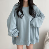 Fashionkova Vintage Solid Color Oversized Sweatshirt