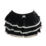 FashionKova-back to school outfit Fairy Aesthetic Kawaii Fashion Short Skirt Emo Girl Harajuku Women Bottoms Sweet Bow Decoration Y2K White Casual cute Sexy skirt