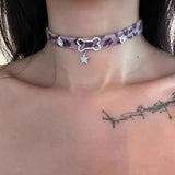 Fashionkova Y2K Star Sun Pendant Brown Plush Leopard Chokers Leather Chain Necklace Women Men Advanced Sense Accessories Aesthetic Jewelry