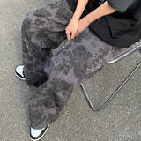 Fashionkova Aesthetic Wide Floral Cord Pants