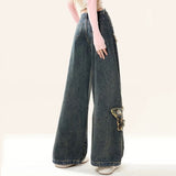 Fashionkova Aesthetic Butterfly Flared Jeans