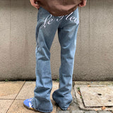 Fashionkova Indie Aesthetic Flower Embroidery Jeans