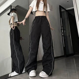 Fashionkova Party Outfit Y2K Techwear Sweatpants Women Streetwear Korean Hip Hop Harajuku Cargo Parachute Track Pants Lady Wide Leg Joggers Trousers 2024