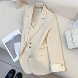 Fashionkova Matakawa Women Blazers Contrast Color Korean Fashion Spring Autumn Chic Blazer Feminino Sweet Simple Elegant Ropa De Mujer Outfit Ideas
