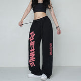 Fashionkova Party Outfit American Street Personality Sports Pants for Women Hip-hop Drawstring Design Women Trousers Trendy Summer All-match Y2K Pants