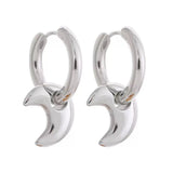Fashionkova Punk Stainless Steel Y2K Chunky Flower Heart Star Hoops Hypoallergenic Alt Goth Punk Edgy Earrings Women Men Statement Jewelry
