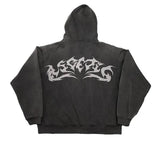 Fashionkova Street Retro Clothing Flame Print Oversized Sweatshirt Women Y2K Gothic Punk Harajuku Casual Top Loose Zipper Hoodie Women