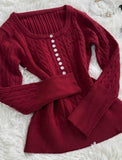 Fashionkova Y2K Harajuku Female Knit Sweater Artsy Winter Daily Women's Clothing Elegant Female Warm Classic Pullover Maiden Tide Soft tops ootd