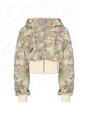 FashionKova-Zipper hoodie Camouflage sweatpants 2-piece set Y2K Women's clothing Goth Alphabet embroidered pullover Sweatshirt casual pants
