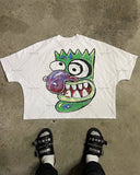 Fashionkova American hip hop street cartoon printed short sleeve T-shirt Men y2k Harajuku fashion summer casual loose couple shirt