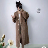 Fashionkova party look inspos Women Fur Cardigan Thickened Long 2024Autumn Winter V-neck Jacket Female Loose Simple Leisure With Buttons Casual Faux Fur Coat