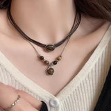 Fashionkova Trendy Punk Goth Charm Sun Cross Butterfly Pendants Choker Chain Necklace Korean Men Women Y2K EMO Grunge Accessories Jewelry