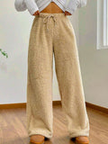 Fashionkova Valentine's Day Aesthetic Women's Trousers Autumn Winter New Streetwear Fashion Drawstring Casual Slim Pants Solid Versatile Warm Trousers Female Clothing