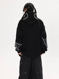 Fashionkova Embroidery Punk Spider Zip Up Hoodie