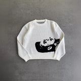 FashionKova-Winter Y2K Europe and the United States top male and female portrait print pullover Harajuku sweater unisexes aesthetic hip hop