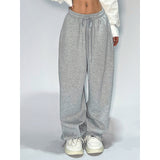 Fashionkova party outfit  Spring Casual Gray Aesthetics Sweatpants Women Wide Leg Black Joggers Classic Baggy Streetwear Female Oversized Sports Trousers