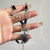 Fashionkova Trendy Heart Locket Pendant Stainless Steel Silver Color Open Photo Frame Charm Necklace For Women Goth Y2K Aesthetic Jewelry