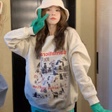 Fashionkova Puppy Cat Print Loose Sweatshirt