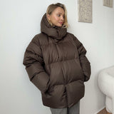 Fashionkova party look inspos Talenza Women's Winter Cotton Jacket Loose Parka Retro Bakery Jacket Casual Hooded Women's Warm Cotton Down Jacket Parka Top