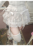 FashionKova-Y2k Lace Sweet Girl Korea Summer Skirts Women Clothes White MIni Skirt High waist Loose Grunge Kawaii Cute A-line Fluffy Skirt