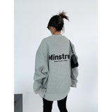 Fashionkova Crew Neck Logo Graphic Sweatshirt