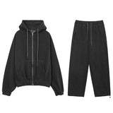 Fashionkova  No. 6399 CHARCOAL GRAY ZIP-UP HOODIE & SWEATPANTS