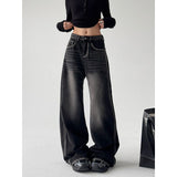 Fashionkova 2025 Grunge Y2k Black Jeans Women Baggy Vintage High Street Oversized Denim Trousers Gothic Gyaru 2000s Acubi Fashion Jeans