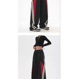 Fashionkova Party Outfit Women Oversized Sports Wide Leg Pants Hip Hop Sweatpants Casual Joggers Pants Fashion Streetwear Y2k High Waist Baggy Trousers