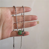 Fashionkova Punk Star Pendant Chain Necklace For Men Women Hip Hop Cool Beads Neck Y2K Jewelry