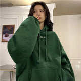 Fashionkova Letter Embroidery Baggy Hoodie
