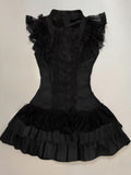 Fashionkova Summer Gothic Darkly Slim Lace New Dress Women Design Vintage Sleeveless Skinny Dresses Female Y2k Hot Girl Retro Clothing 2025 Outfit Ideas