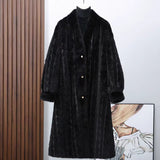 Fashionkova party look inspos Women Fur Cardigan Thickened Long 2024Autumn Winter V-neck Jacket Female Loose Simple Leisure With Buttons Casual Faux Fur Coat