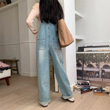 Fashionkova  Party Outfit  M-5XL Oversized Jumpsuit Rompers Women Brown Denim Pants Vintage Loose Wide Leg Pants M-5XL