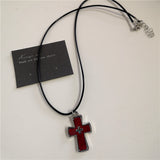 Fashionkova Gothic Red Heart Thorns Cross Chains Necklace For Women Men Hip-Hop Personality Trendy Charm Grunge Punk Jewelry Y2k Accessories