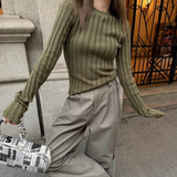 Fashionkova Elegant Solid Basic Knitted Tops Women O-Neck Sweater Long Sleeve Top Casual Slim Pullover Korean Fashion Simple Chic Clothes Spring Style 2025
