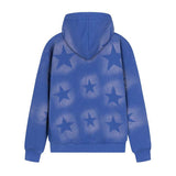 Fashionkova Oversized Star Print Zip Up Hoodie