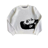 FashionKova-Winter Y2K Europe and the United States top male and female portrait print pullover Harajuku sweater unisexes aesthetic hip hop