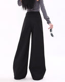 Fashionkova Casual Friday Wide-Leg Black Pants