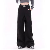 Fashionkova Casual Friday Wide-Leg Black Pants