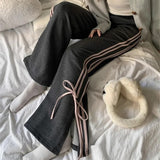 Fashionkova Bow Side Stripe Sweatpants