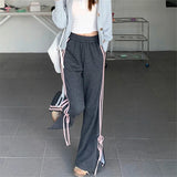 Fashionkova Bow Side Stripe Sweatpants