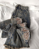 Fashionkova Grunge Aesthetic Butterfly Cut Out Jeans