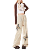 Fashionkova Butterfly Patch Wide-Leg Pants